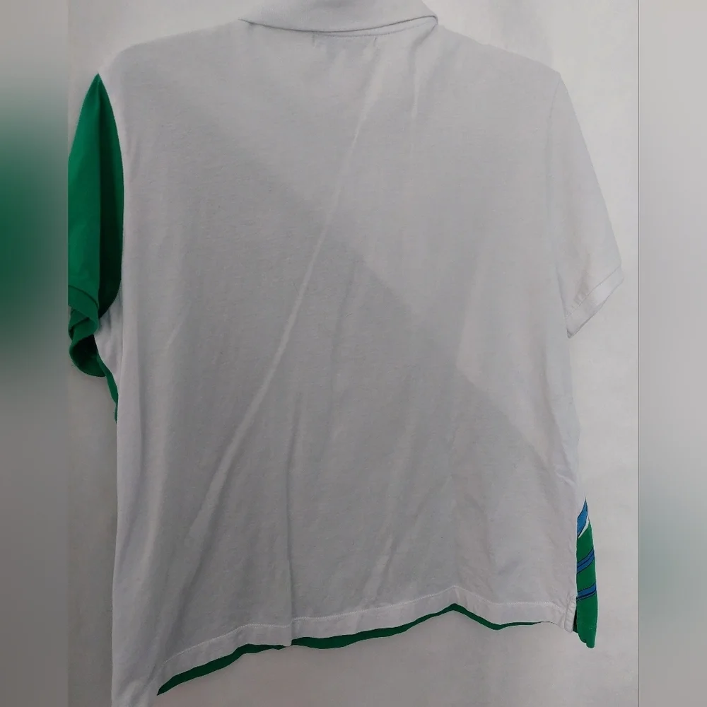 Ralph Lauren Lauren Active Green and White Golf Polo Size L.